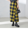 チェック フリンジ スカート