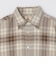 GUY ROVER: コットンフランネル ブラウン/ベージュ チェック ワイドカラー シャツ