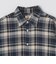 GUY ROVER: コットンフランネル ブルー/ベージュ チェック ワイドカラー シャツ