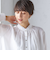 〈手洗い可能〉フリル ネック フロント ギャザー ブラウス