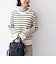 【WEB限定】〈手洗い可能〉ボーダー リブ スリーブ ベーシック ニット