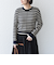 【WEB限定】〈手洗い可能〉ボーダー リブ スリーブ ベーシック ニット