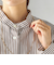 〈手洗い可能〉ストライプ フロント ヨーク スタンドカラー シャツ