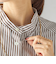 〈手洗い可能〉ストライプ フロント ヨーク スタンドカラー シャツ