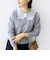 【WEB限定】〈手洗い可能〉布帛 襟付き ニット プルオーバー