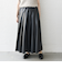 SHIPS Colors:合成皮革 ワイド プリーツ スカート◇