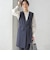 〈手洗い可能〉トリアセテート混 ロング ジレ（セットアップ対応可）