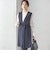 〈手洗い可能〉トリアセテート混 ロング ジレ（セットアップ対応可）