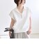 quaranciel:〈洗濯機可能〉ライト ポンチ ハーフジップ フレンチスリーブ TEE