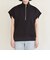quaranciel:〈洗濯機可能〉ライト ポンチ ハーフジップ フレンチスリーブ TEE