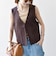 SHIPS any:〈洗濯機可能〉ヨーロピアンフラックス リネン  Vネック コンパクト ベスト