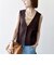 SHIPS any:〈洗濯機可能〉ヨーロピアンフラックス リネン  Vネック コンパクト ベスト