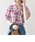 SHIPS any:〈洗濯機可能〉マドラス チェック ボウタイ パフスリーブ ブラウス