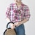 SHIPS any:〈洗濯機可能〉マドラス チェック ボウタイ パフスリーブ ブラウス