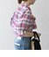 SHIPS any:〈洗濯機可能〉マドラス チェック ボウタイ パフスリーブ ブラウス