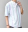 SHIPS any: BEZ TEXTILE マルチカラー ストライプ/ソリッド バンドカラー プルオーバー シャツ◇