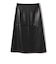 〈手洗い可能〉合成皮革 ウエスト ゴム スカート