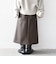 〈手洗い可能〉合成皮革 ウエスト ゴム スカート