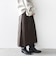 〈手洗い可能〉合成皮革 ウエスト ゴム スカート