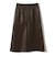 〈手洗い可能〉合成皮革 ウエスト ゴム スカート