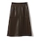 〈手洗い可能〉合成皮革 ウエスト ゴム スカート
