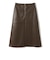 〈手洗い可能〉合成皮革 ウエスト ゴム スカート