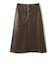 〈手洗い可能〉合成皮革 ウエスト ゴム スカート