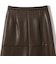 〈手洗い可能〉合成皮革 ウエスト ゴム スカート