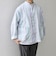 SHIPS any: BEZ TEXTILE マルチカラー ストライプ / ソリッド  スタンドカラー シャツ◇
