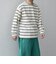 【SHIPS any別注】sports wear: レトロ カラー ボーダー Tシャツ (ロンT)◇