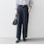 SHIPS any: ツイード タック セミワイド パンツ［NAVY BLUE］