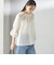〈手洗い可能〉シルク混 シアー フリル ネック ギャザー ブラウス