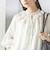 〈手洗い可能〉シルク混 シアー フリル ネック ギャザー ブラウス