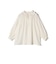 〈手洗い可能〉シルク混 シアー フリル ネック ギャザー ブラウス