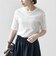 SHIPS any:〈洗濯機可能〉シアー リブ ハーフ スリーブ クルーネック TEE