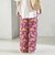 〈手洗い可能〉サテン プリント ドロスト パンツ