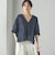 【一部WEB限定】〈手洗い可能〉IMPERIAL LINEN スキッパー ブラウス