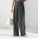 〈手洗い可能〉2タック ワイド パンツ（ブラック）