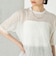 Wai＋:〈手洗い可能〉クリンクル シアー ショート スリーブ プルオーバー