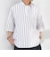 SHIPS any: ストライプ スモールウェイブ スキッパー プルオーバーシャツ◇