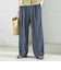 〈手洗い可能〉デニムライク 2タック ワイド パンツ