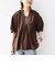 〈接触冷感 / 撥水加工〉TEX BRID(R)タフタ スキッパー 5分袖 ブラウス