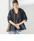 〈接触冷感 / 撥水加工〉TEX BRID(R)タフタ スキッパー 5分袖 ブラウス