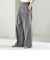 〈接触冷感・手洗い可能〉麻混 シャンブレー ウエスト ゴム ワイド パンツ