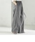 〈接触冷感・手洗い可能〉麻混 シャンブレー ウエスト ゴム ワイド パンツ