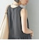 〈手洗い可能〉シルク混 シアー ノースリーブ ワンピース