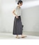 〈手洗い可能〉麻混 ストレッチ ドロスト Aライン スカート