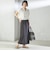 〈手洗い可能〉麻混 ストレッチ ドロスト Aライン スカート