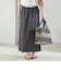 〈手洗い可能〉麻混 ストレッチ ドロスト Aライン スカート