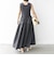 〈手洗い可能〉コットン リブ ノースリーブ × 布帛 スカート ワンピース